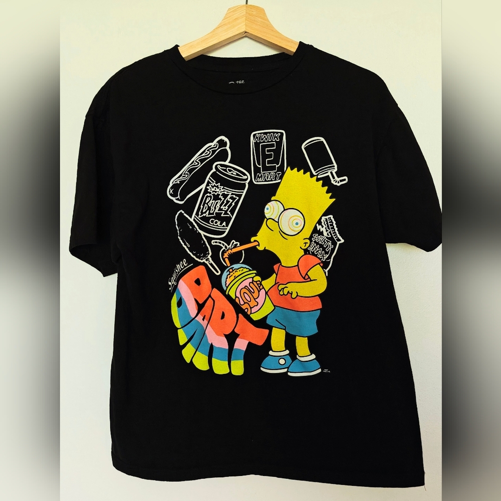 The Simpson Men T Shirt Black Size L Bart Simpson Kwik E Mart